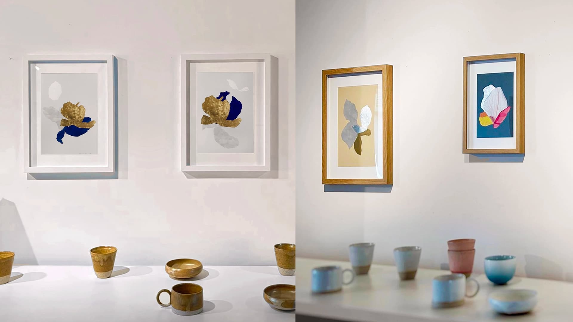 Série de collages contemporains exposés dans à la galerie Cabane Blanche à Nyon en Suisse