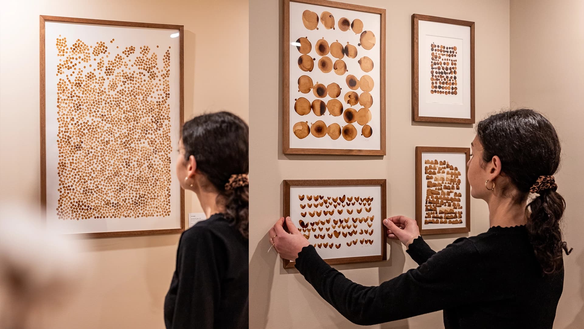 exposition oeuvres café chez Kawa coffee shop