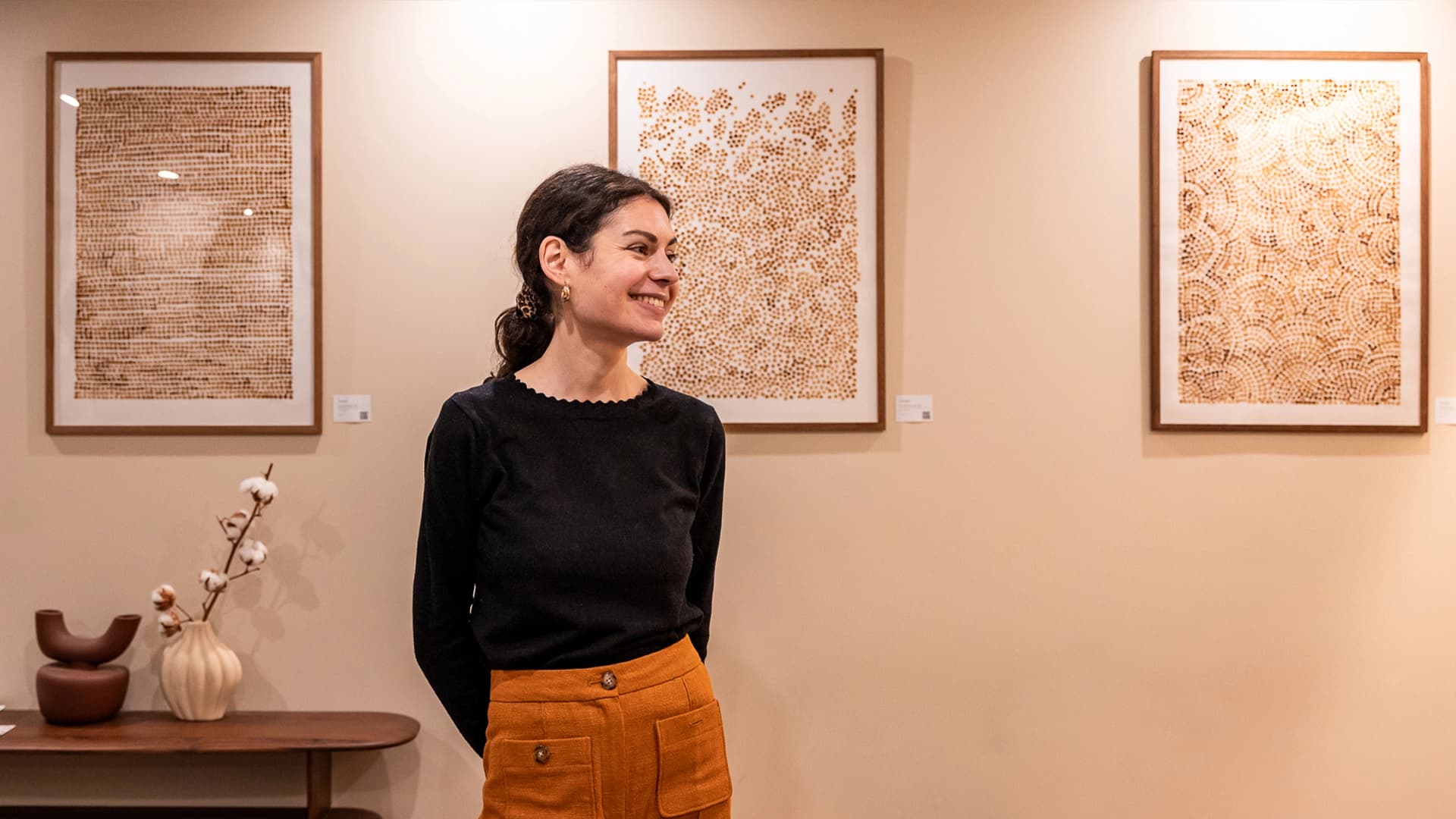 exposition oeuvres café chez Kawa coffee shop