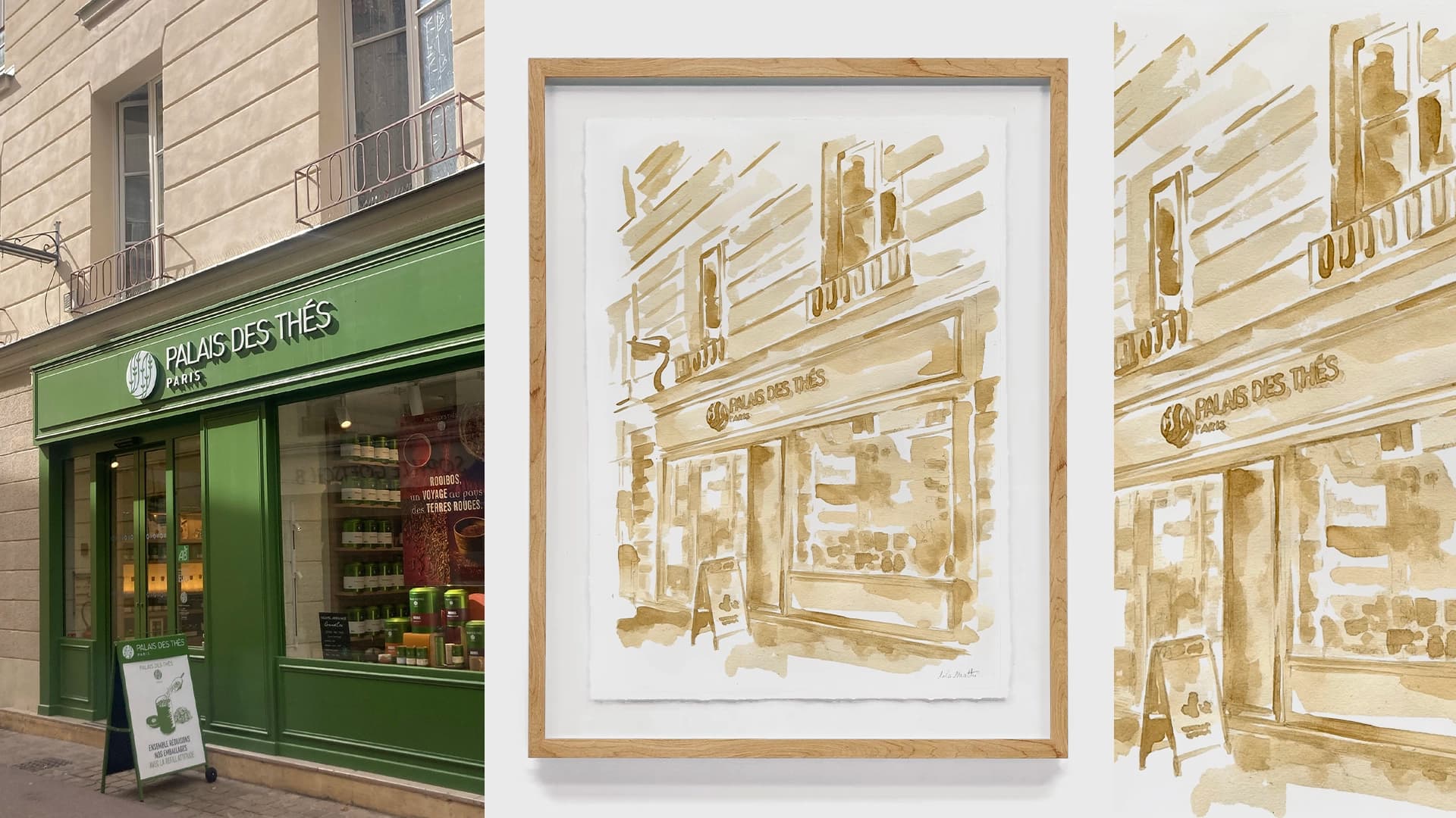 Œuvre réalisée au thé - commande pour Le Palais des Thés