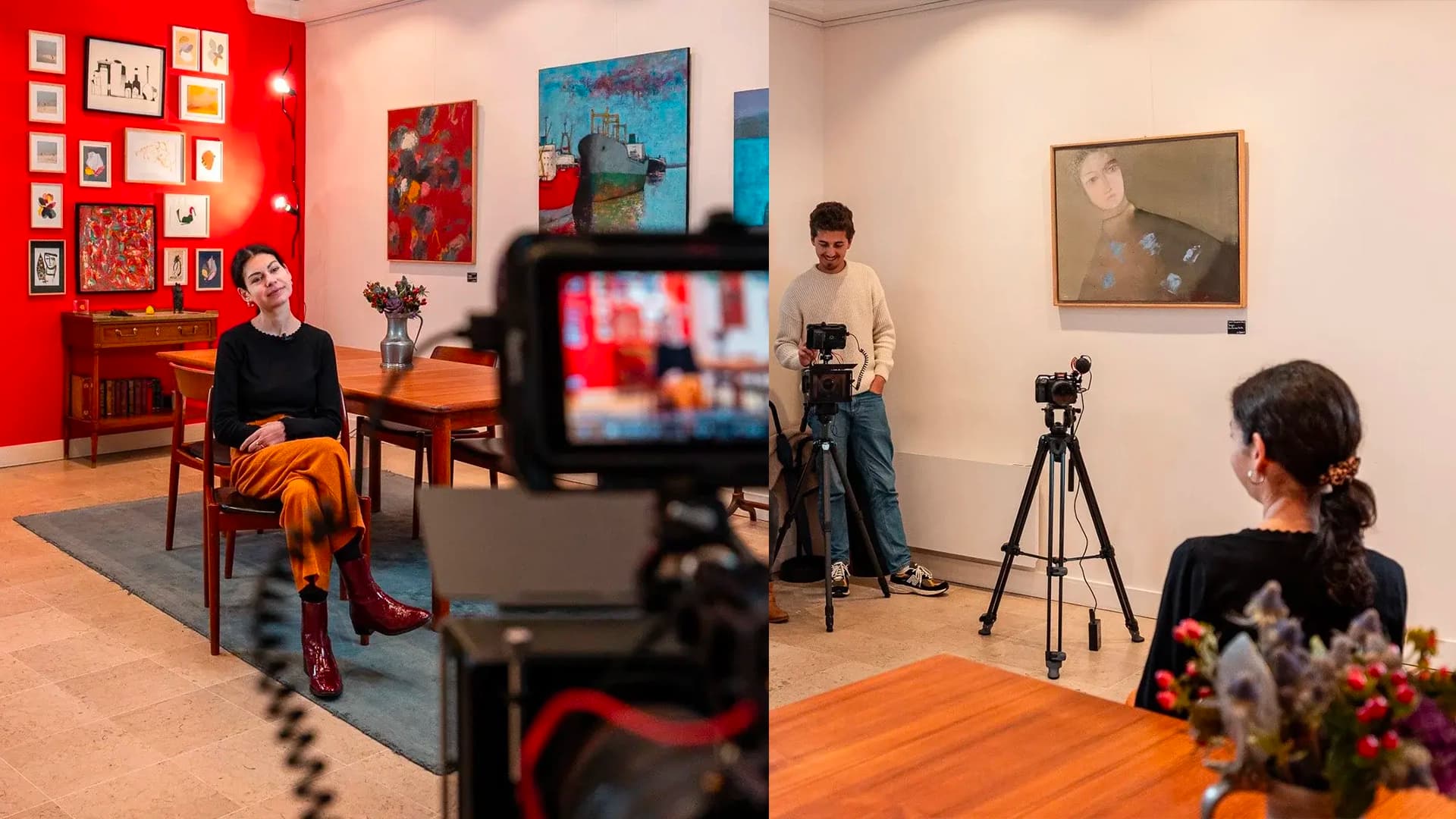 tournage vidéo à la galerie Esther & Paul